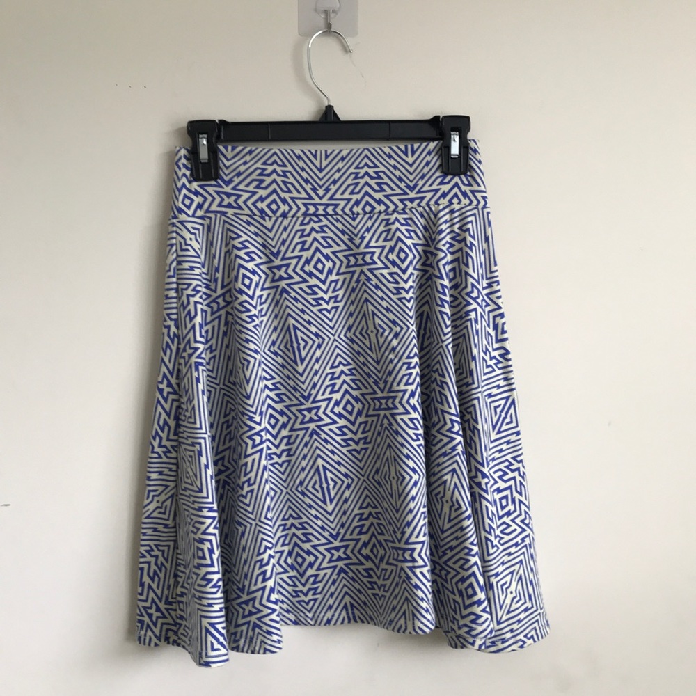 yellow and blue patterned girls skirt